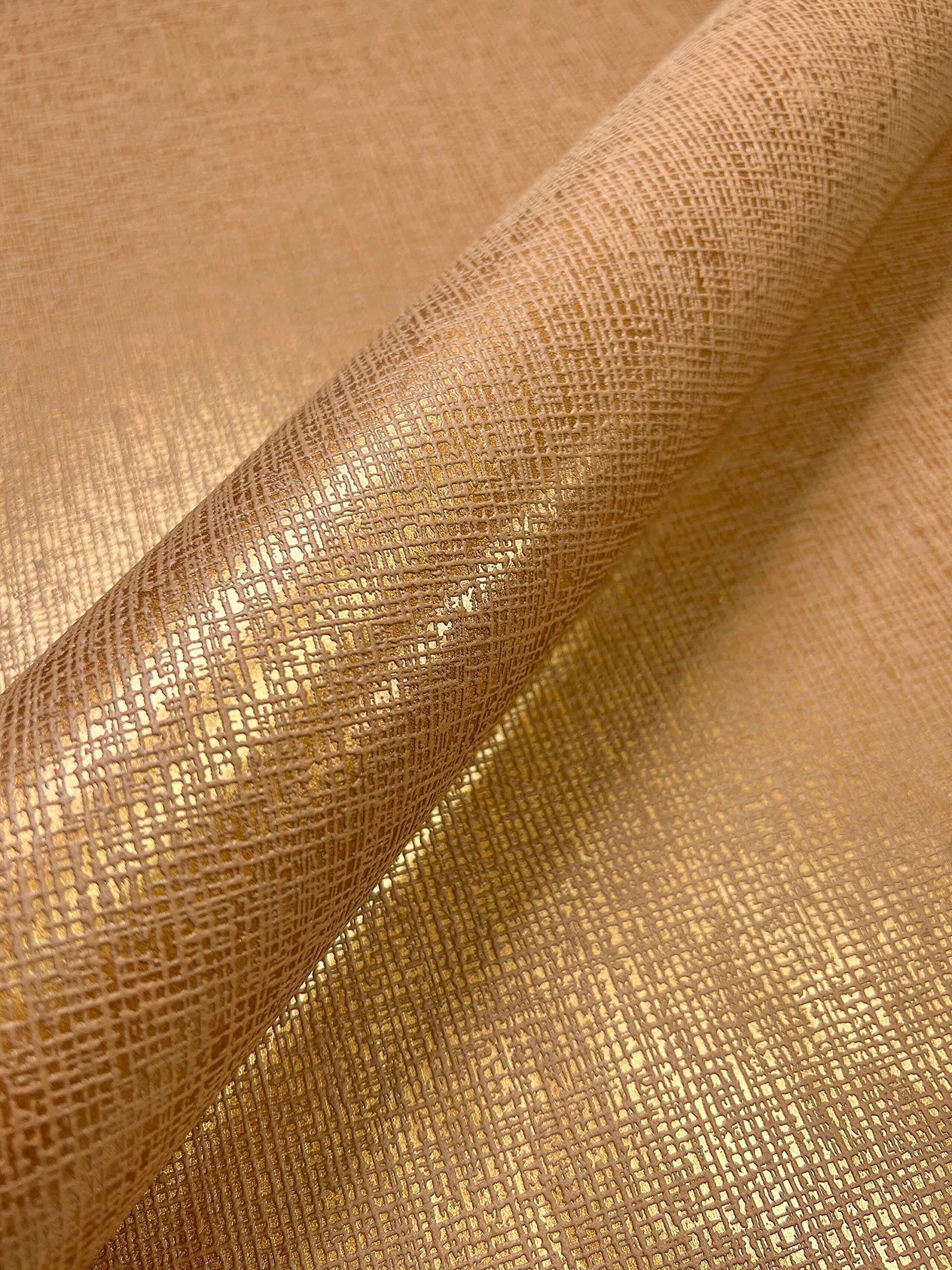 Newroom Tapete Kupfer Vlies Metallic - Modern Uni Glanz Textur für Wohnzimmer Schlafzimmer Flur Büro Küche