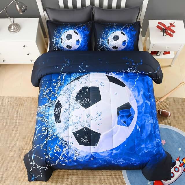 Andency Soccer Comforter Twin Set image
