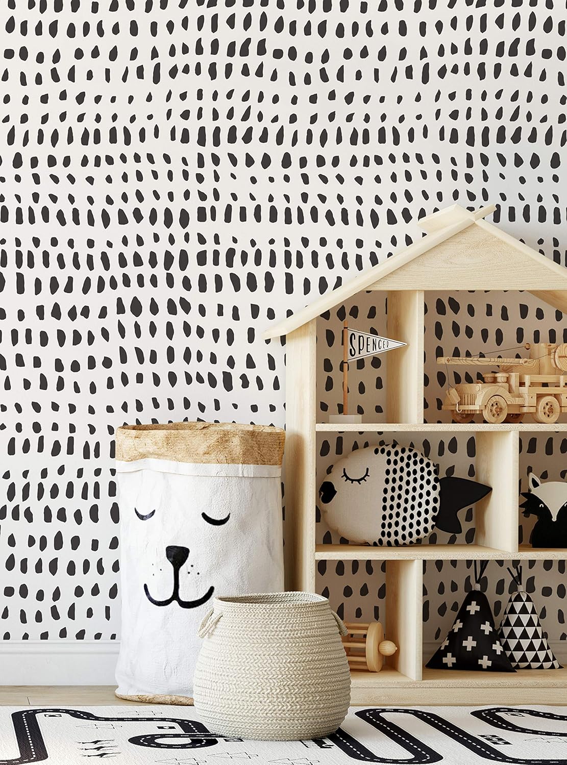 Simple Shapes Confetti Time - Peel and Stick (6 Sheet Pack - 2ft x 9ft, Black)