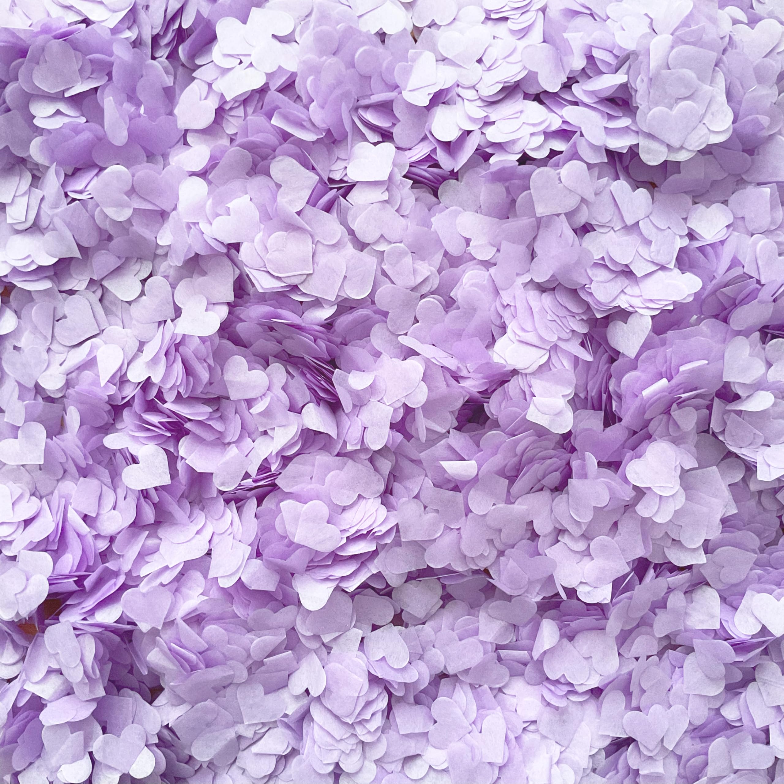 Biodegradable Heart Wedding Confetti | Eco-Friendly Tissue Paper Hearts | Many Colours (Lilac, Small (50g) 15 Handfuls)