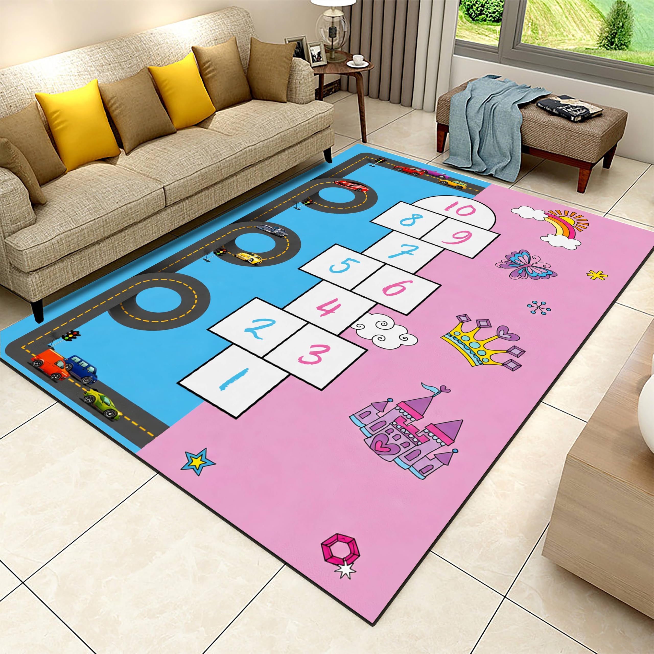 Hüpfspiel Straßen Teppich 200x280cm