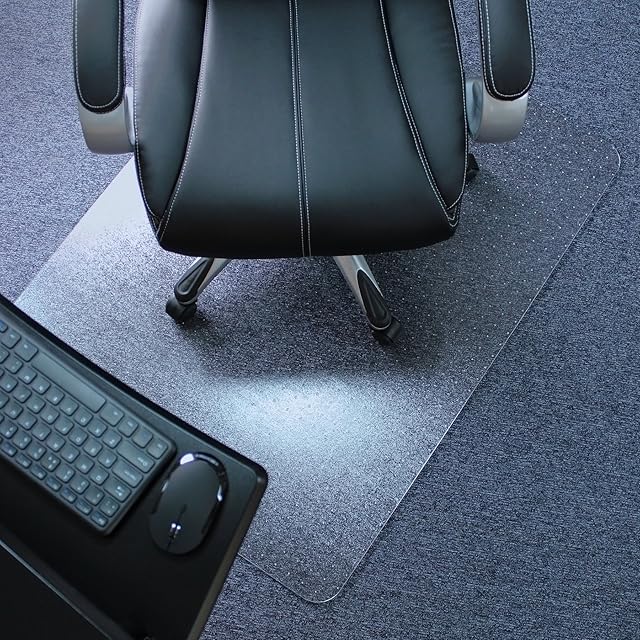 Marvelux 90 x 120cm (36" x 47") Heavy Duty Premium Polycarbonate Rectangular Office Chair Mat for Low, Standard and Medium Pile Carpets, Transparent Carpet Protector, Multiple Sizes, Shipped Flat