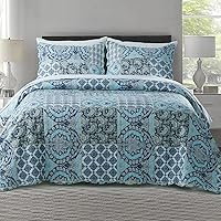 Vista 8 de KASENTEX Country-Chic Juego de Ropa de Cama con Edredón Estampado Prelavado - Ropa de Cama con Patrón Acolchado de Tela de Microfibra