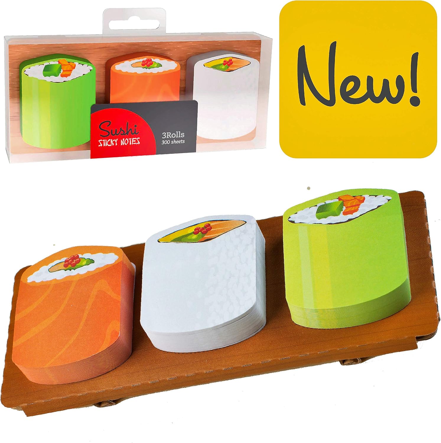 Novelty Fun Sticky Notes Notepad Memo Note Pad School Office Colleague Gift - Sushi