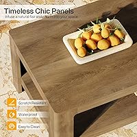 Vista 7 de Tribesigns Mesa auxiliar, mesa central de 2 niveles con almacenamiento, mesas rectangulares de sala de estar de 47.24 pulgadas para el hogar