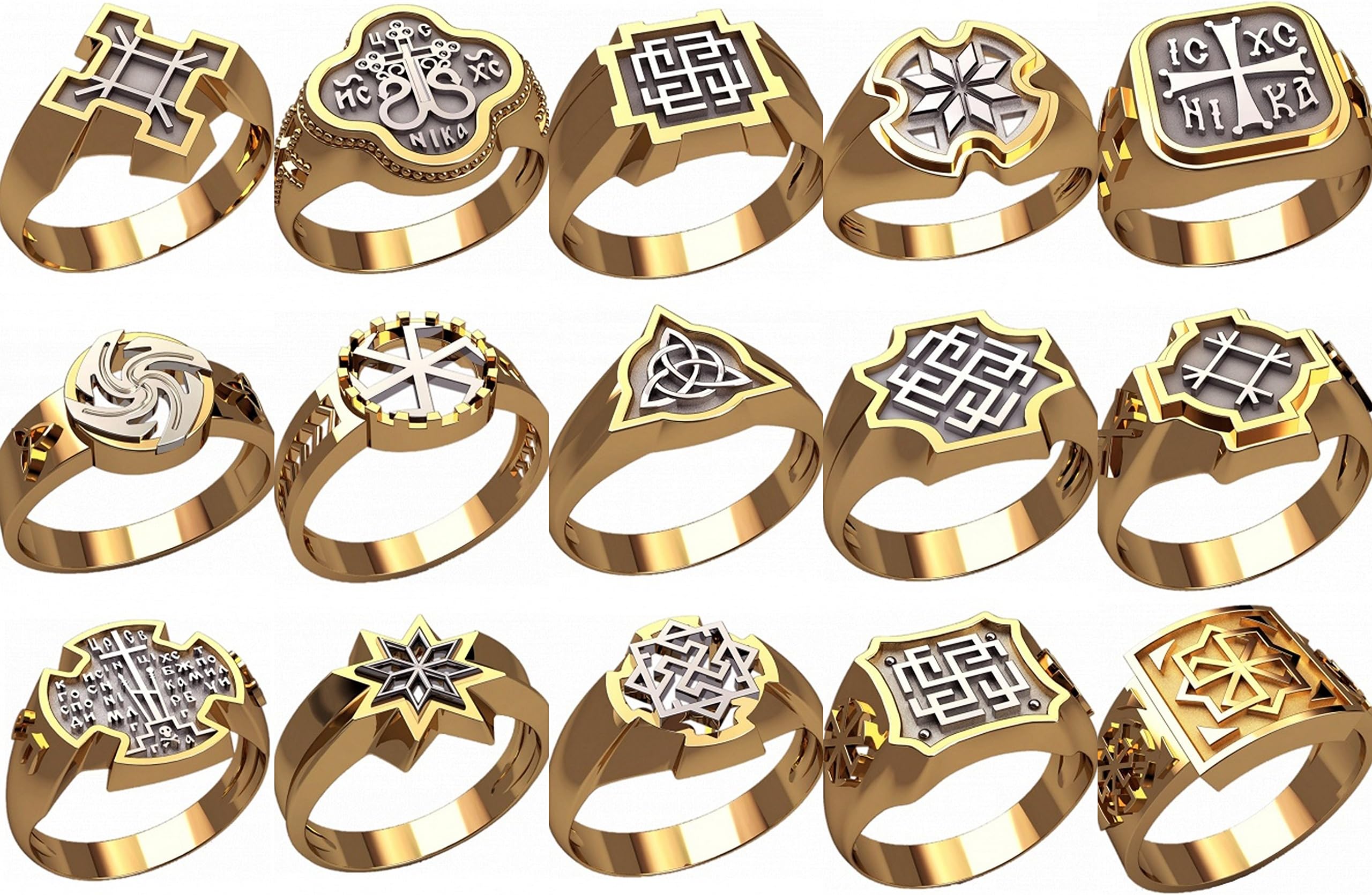 #m16__ Set of 15 pcs ring wax patterns for lost wax casting