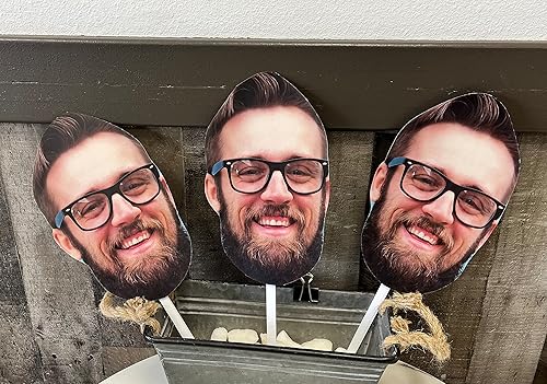 Miniatura 3 de Cara en palo, recorte de cara personalizado, accesorio de fiesta, cara gorda, corte de cabeza, cara de ventilador, boda, soltero, graduación, 6