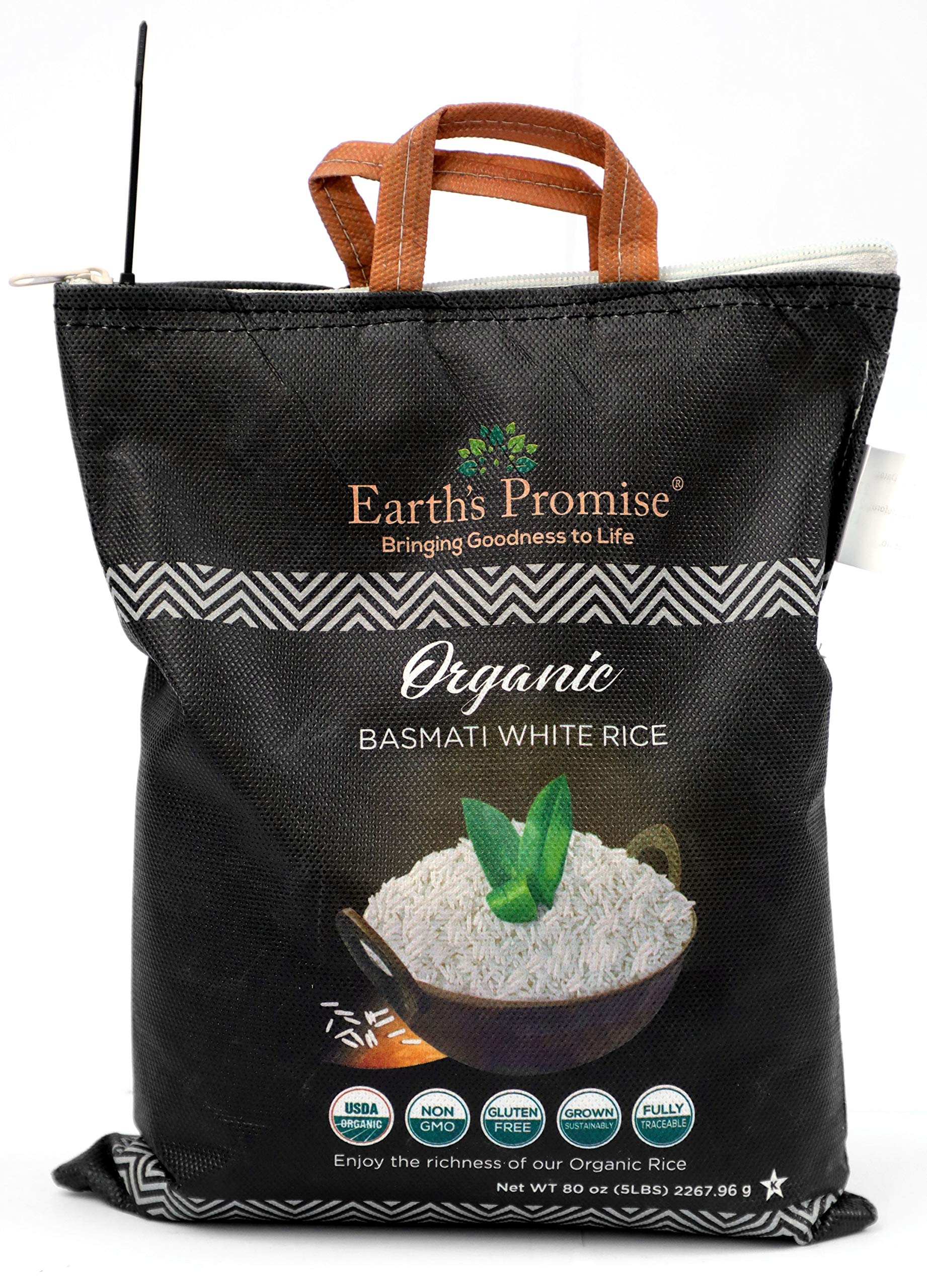Earth's Promise Organic Rice (Basmati White, 80 oz (5 Lb) - 1 Pack)