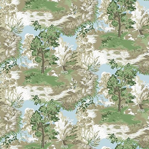 Guvana Papel tapiz bohemio para despegar y pegar, papel de contacto de bosque, papel tapiz azul y verde, papel de contacto de selva autoadhesivo,