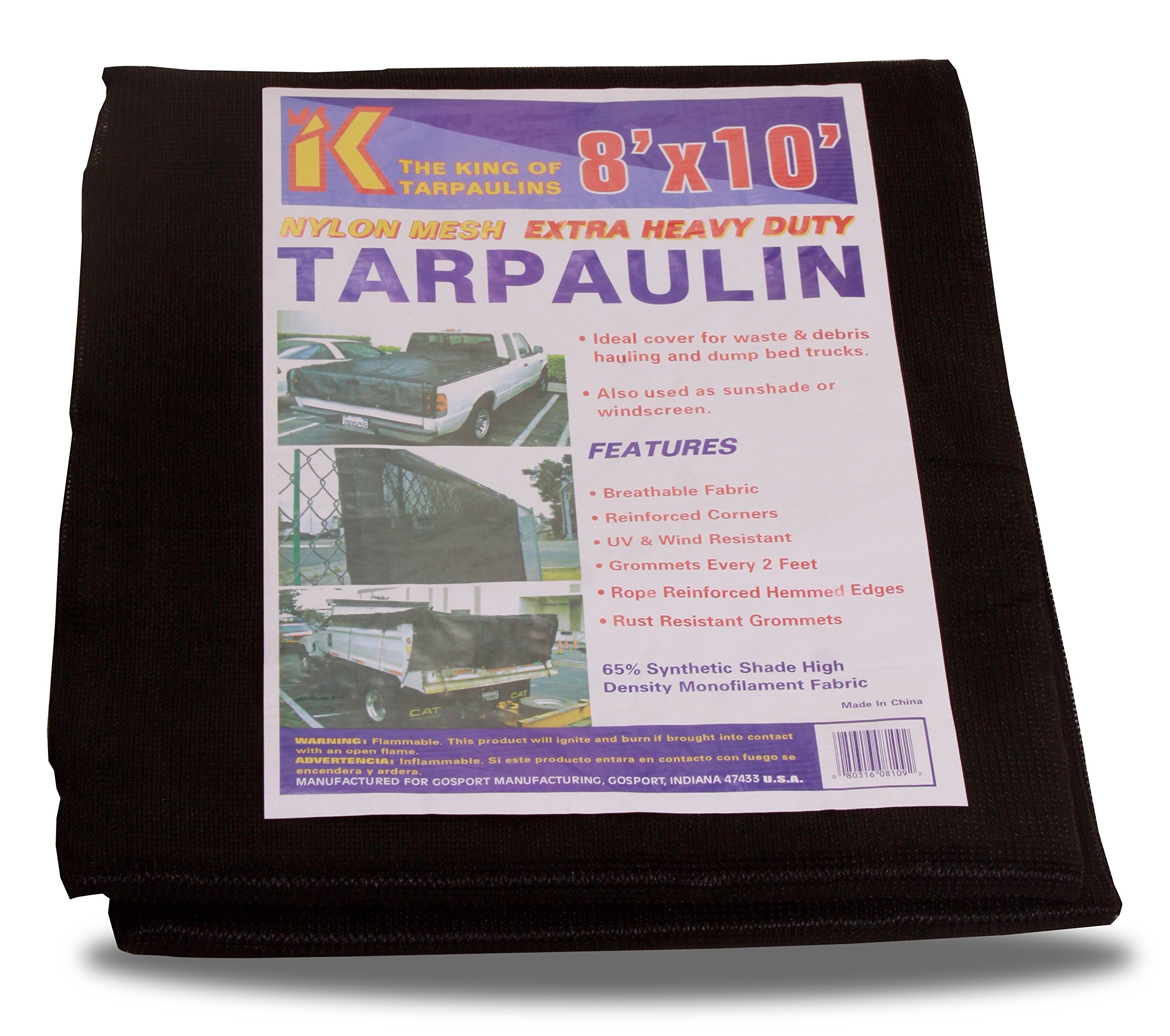 Mesh Tarp - Extra Heavy Duty Nylon - 65% Shade (8x10)