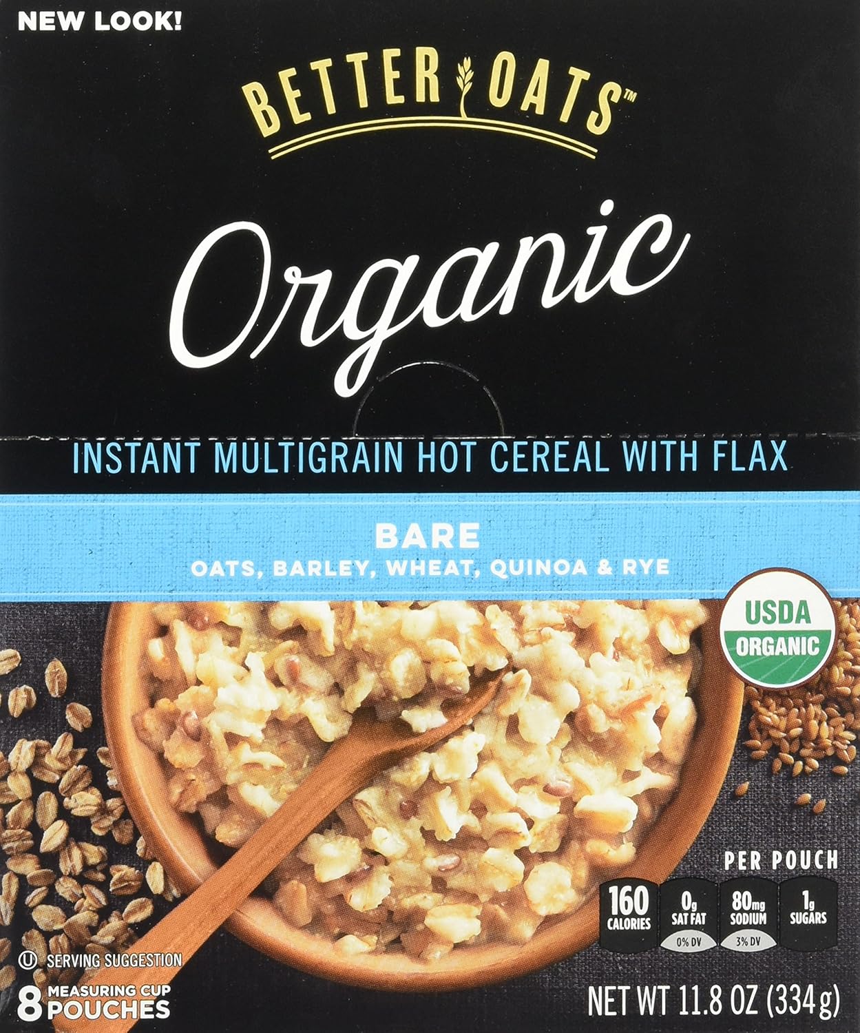 Better Oats Avena Instantánea Multigrano Orgánica con Lino, 8 Sobres (Pack de 2)