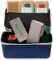 Vista 1 de mountainFLOW eco-Wax - Kit de cera cuadrada azul Cera ecológica para esquí + snowboard (fría + cálida) Hierro de cera Cepillo de cera