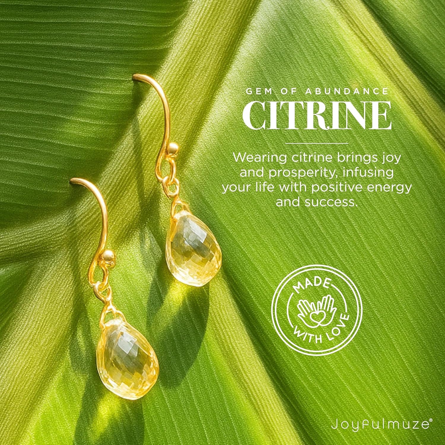 Genuine Amethyst Citrine Drop Earrings for Women – Faceted Teardrop or Pear Shape Quartz Stones Handmade 18K Gold Plated or Sterling Silver 925 Dangle Jewelry Gift 1 Inch Long Crystal - Image 3