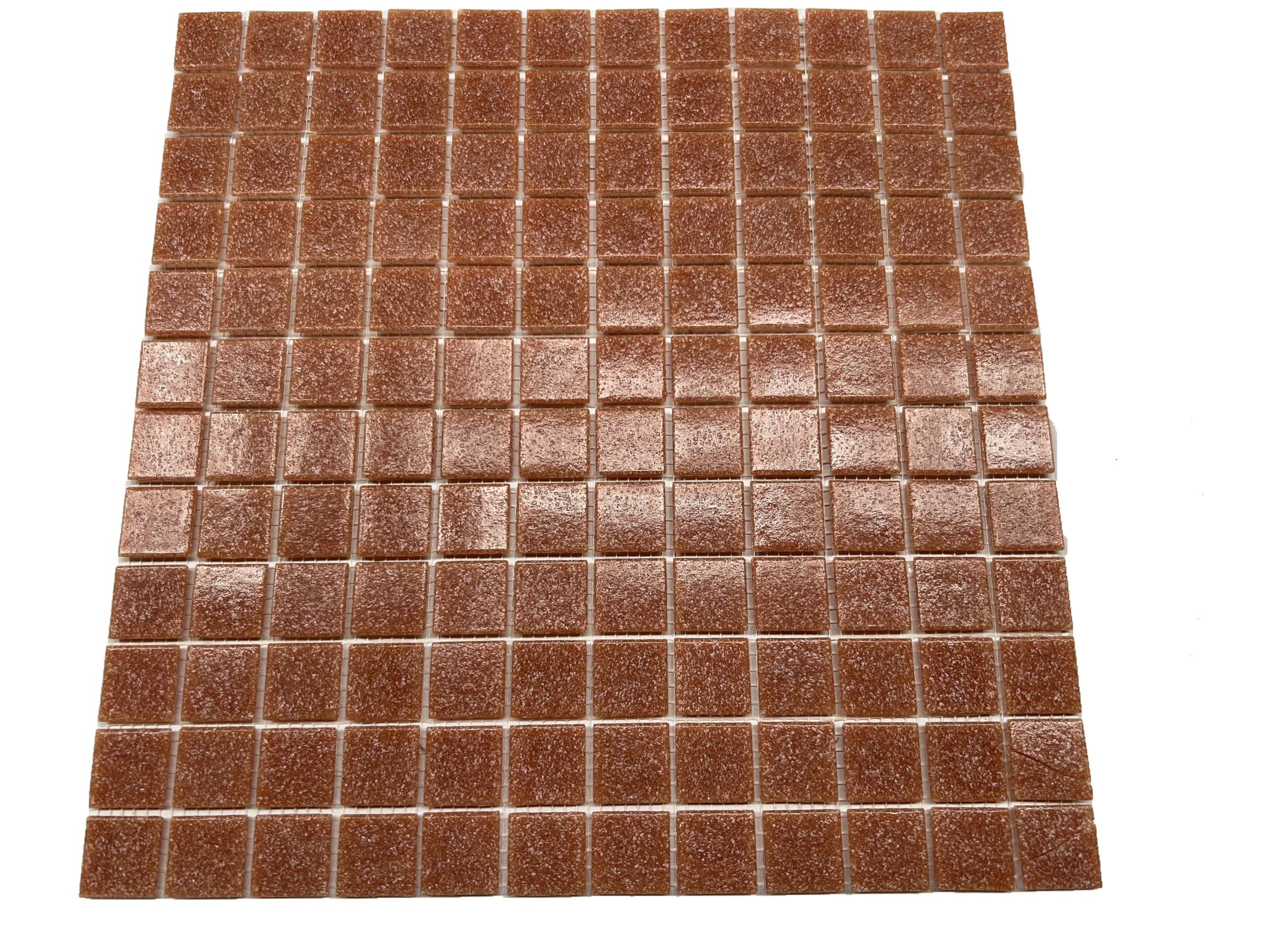 Malla acrilica de gresite color marrón, 2,5x2,5cm, mallas de 30x30
