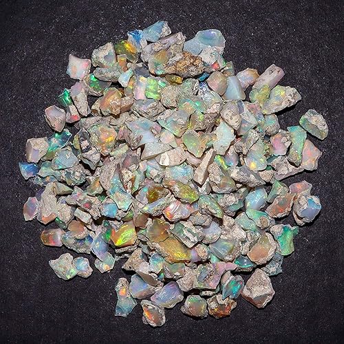 Miniatura 8 de InfinityGemsArt 30 quilates, piedra natural de ópalo etíope crudo, cristales de roca real ópalo para bricolaje, suministros de fabricación de joyas,