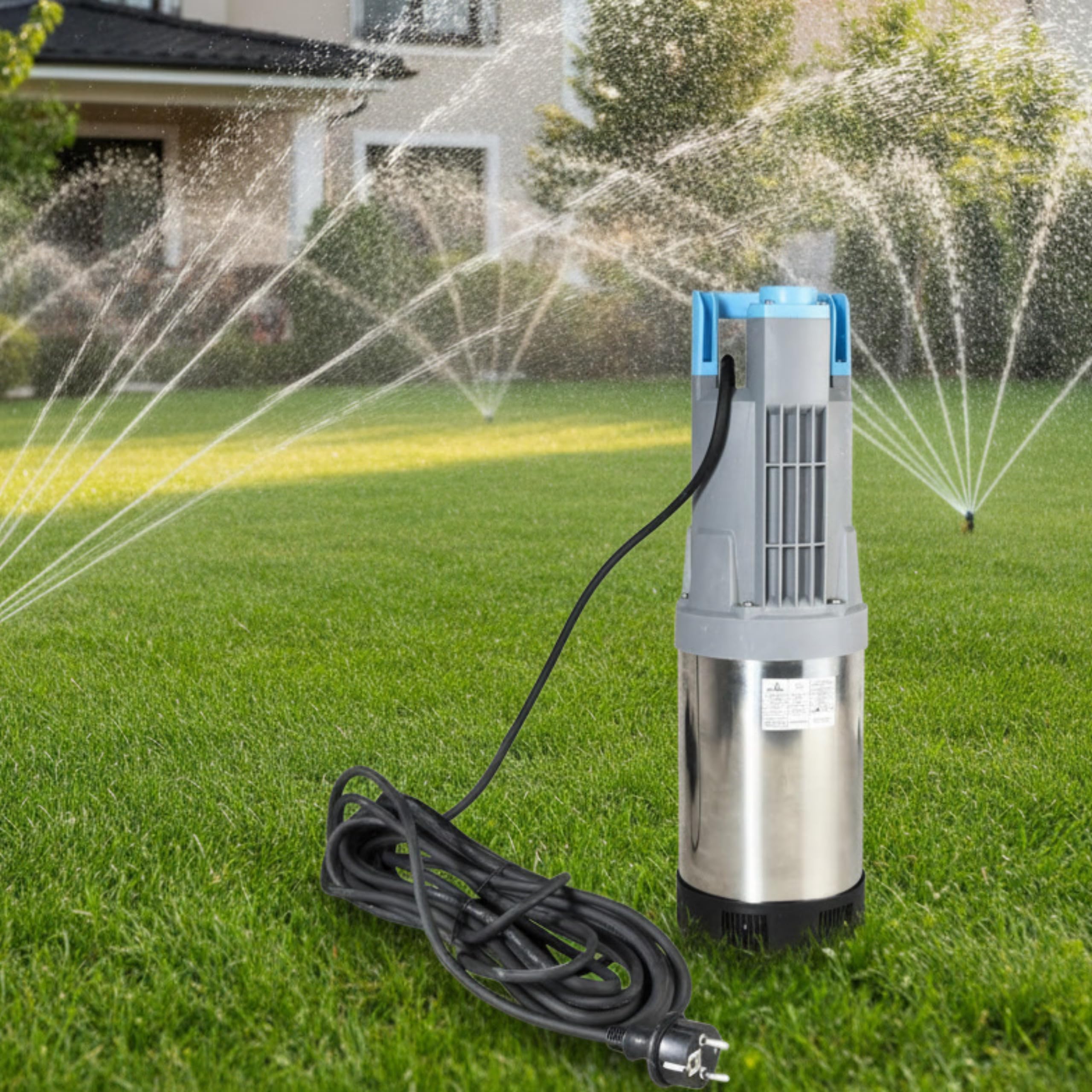 Pompe Submersible FLOX 45 INOX pour Eaux Propres (1100 W, 6600 l/h, hauteur de refoulement 45 m) - Pompe Immergée Professionnelle pour Récupération d’Eau de Pluie, Arrosage Jardin, Piscine et Cave