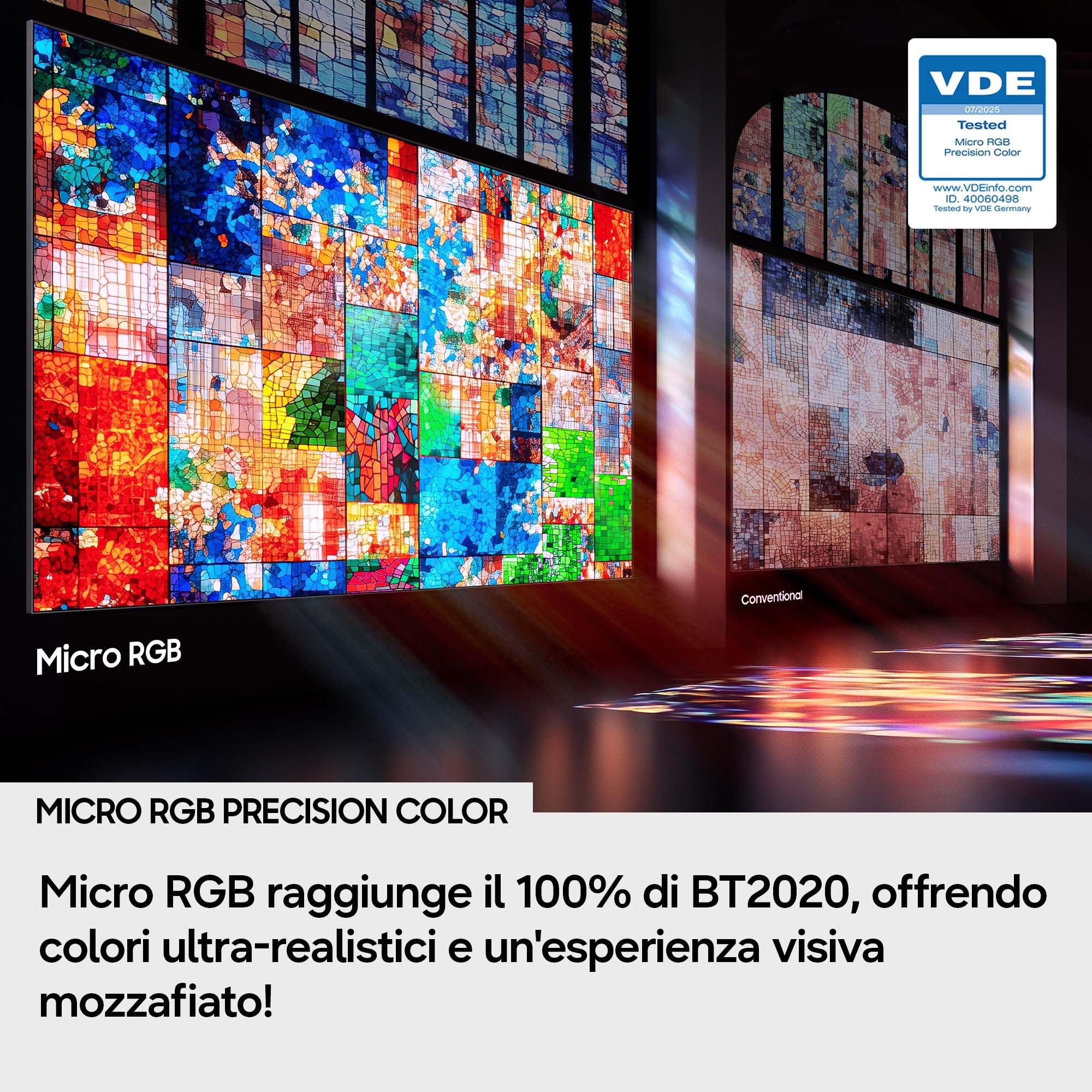Samsung Smart TV 75" MRE75R95HATXZT Micro RGB 4K Glare Free, HDR10+, Motion Xcelerator 165Hz, Dolby Atmos, Super Picture Enhancer, Vision AI, Alexa Built-in, PACCHETTO INTRATTENIMENTO, 2026