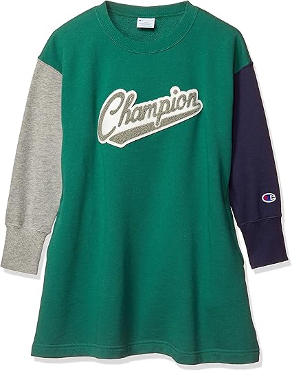 Amazon チャンピオン ワイドシルエットスウェットワンピース Cs6290 ガールズ ワンピース チュニック 通販