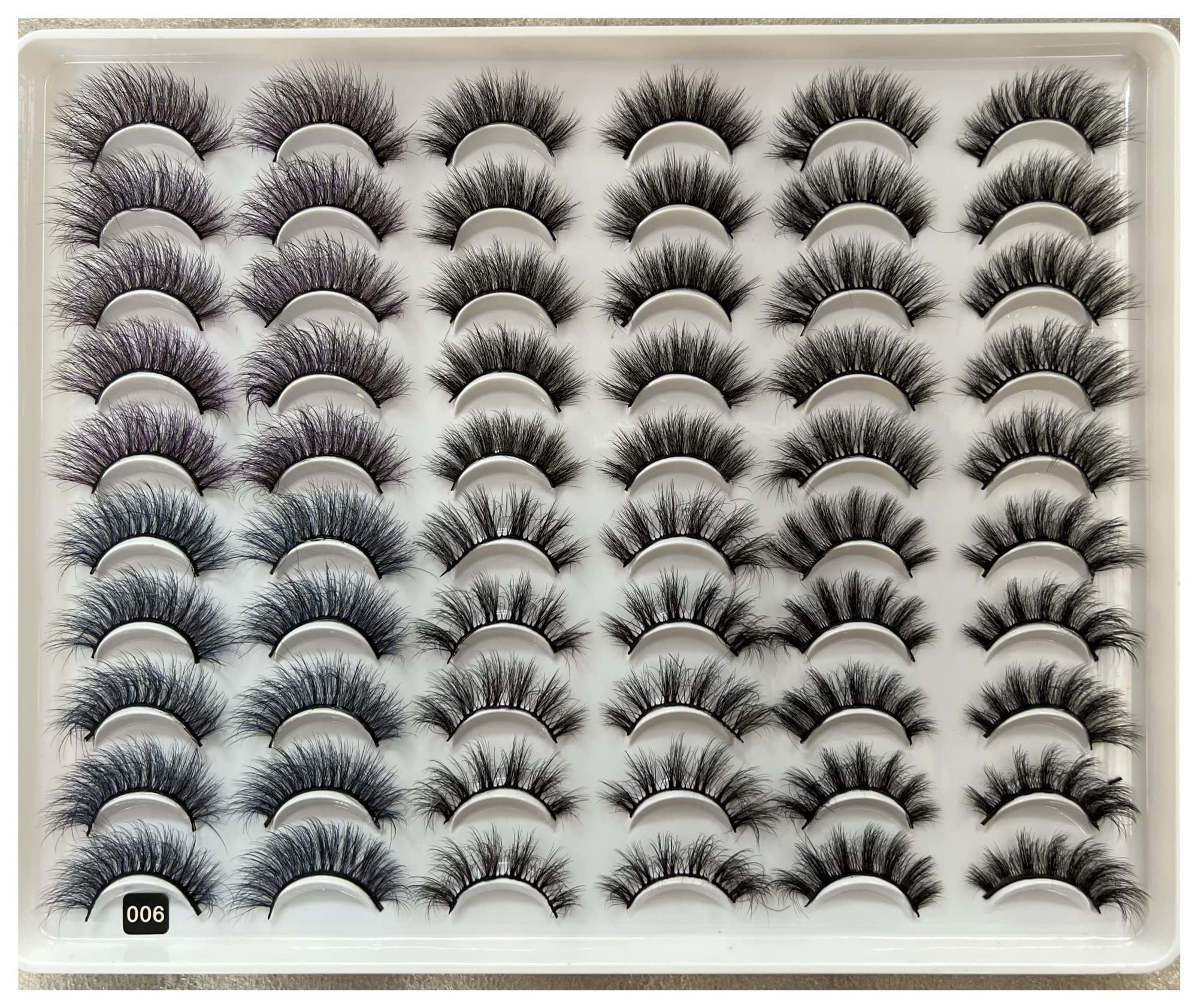 Demasiado 30 Paar 3D-Nerz-Fälschungswimpern, gemischte Stile, Flauschige, natürliche Nerzwimpern, dramatisches Volumen, Make-up, falsche Wimpernverlängerung (Color : 30 Pairs 06)