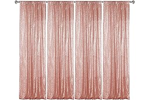Rose Gold Sequin Backdrop Curtain 4 Panels