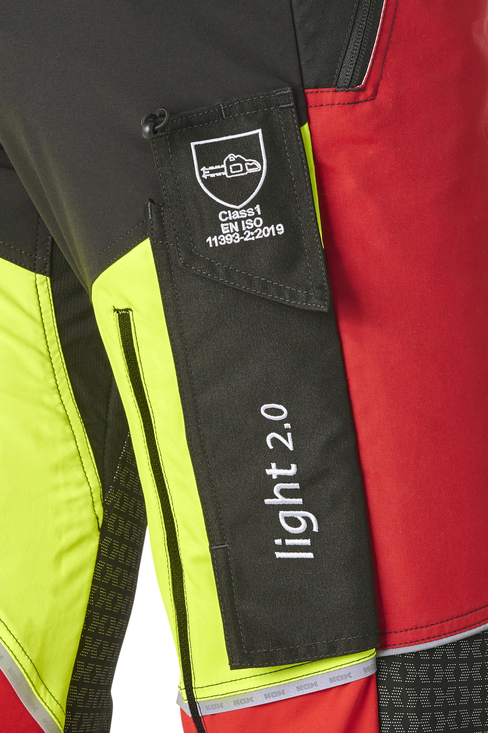 KOX Schnittschutzhose Light 2.0 Rot/Gelb | Typ A