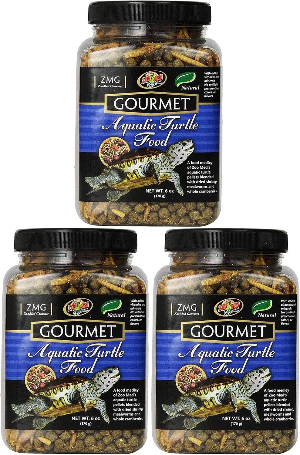 Zoo Med Gourmet Aquatic Turtle Food 6 oz - Pack of 3