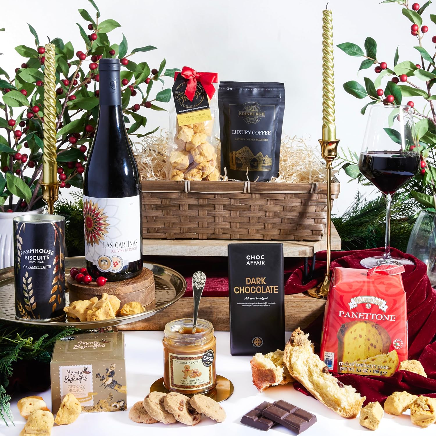 Gold Standard Gourmet Food & Red Wine Hamper – Christmas Hamper for ...