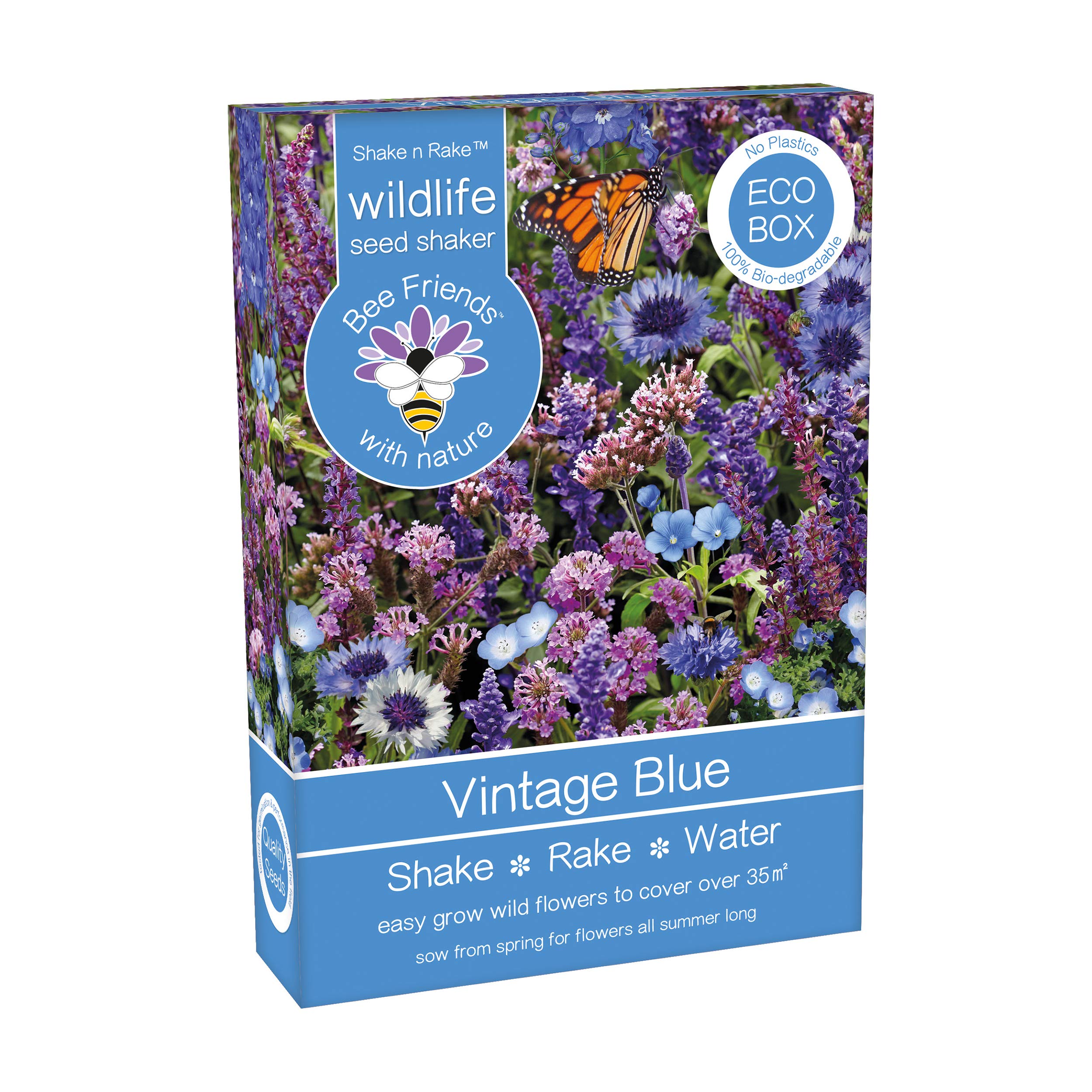 Wildflowers Shake And Rake Grow Your Own Colour Themed Annual Flowers from Seed (Vintage Blue)