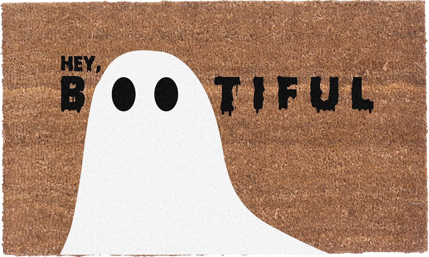COCO MATS 'N MORE Halloween Door Mat Made in USA | Size: 18" x 30" x 0.6" - Durable Coir Outdoor Rug with Sustainable Vinyl Backing | Hey Bootiful