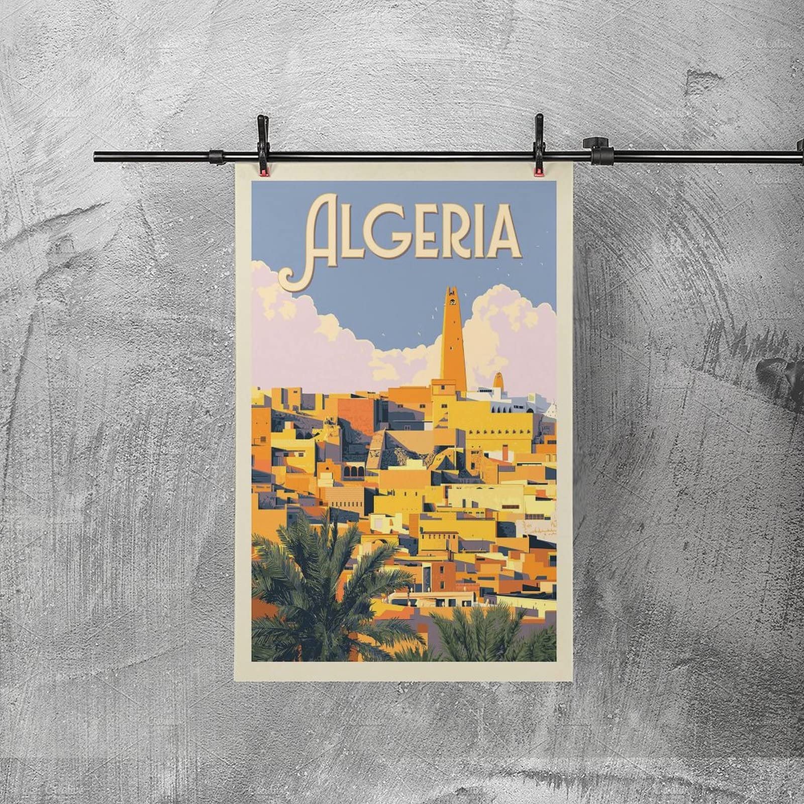 Affiche Vintage Oran Algérie Sur Toile - 50x75 Cm - Décoration Murale Voyage, Rétro - Impression Qualité, Prête à Accrocher - 5