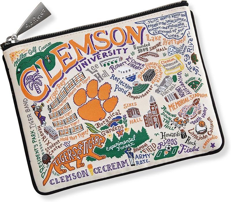 Necessaire com zíper Catstudio Clemson University em tecido de poliéster