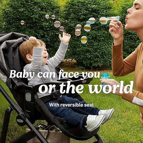 Vista 24 de Graco sistema de transporte Modes Element - Cochecito de bebé con asiento reversible, almacenamiento extra, bandeja para niño, silla de auto Canter