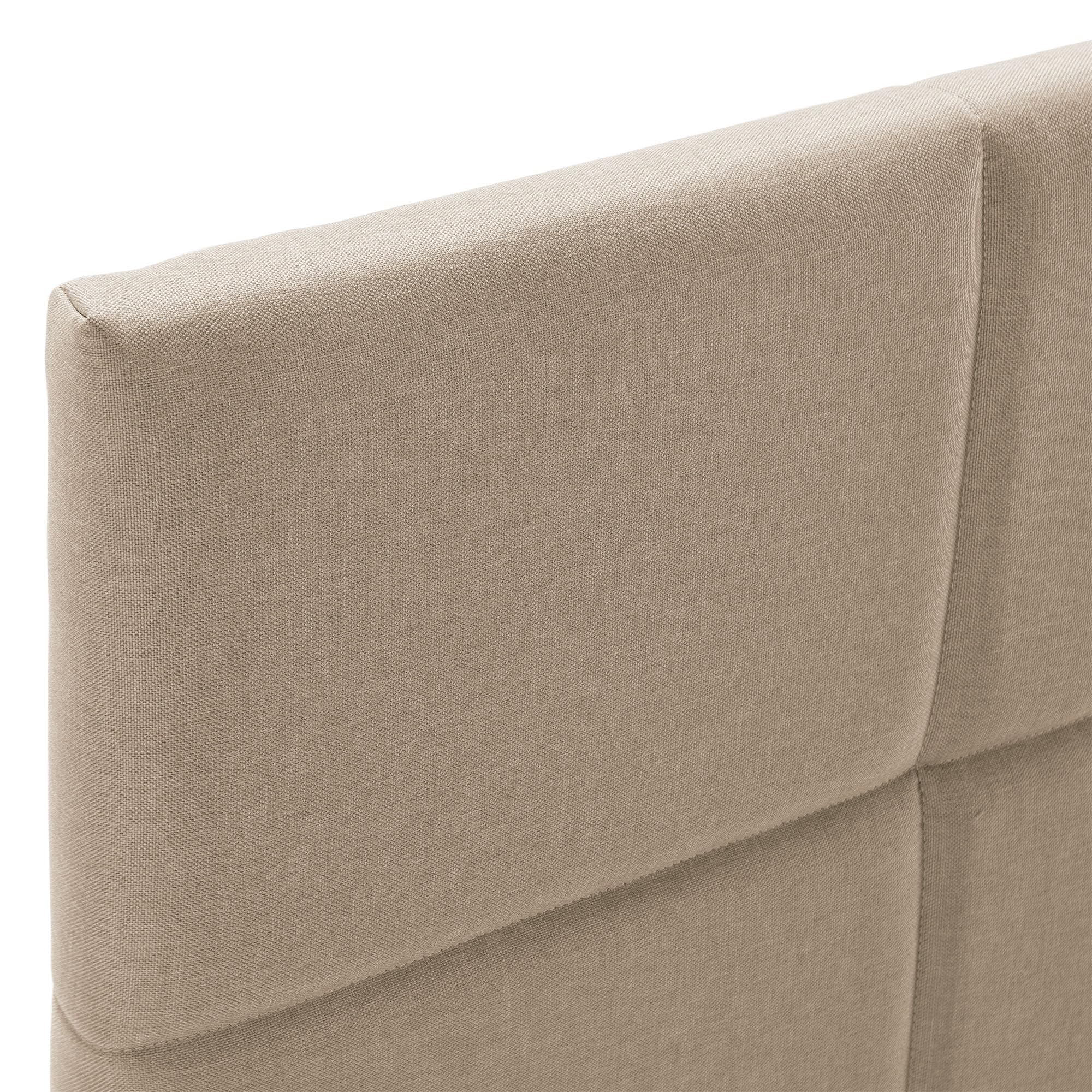 HOMN LIVING Estructura de Cama tapizada Silvi de 30 cm, Base para colchón 150x190 cm, Somier de láminas de Madera, Montaje Sencillo, Beige