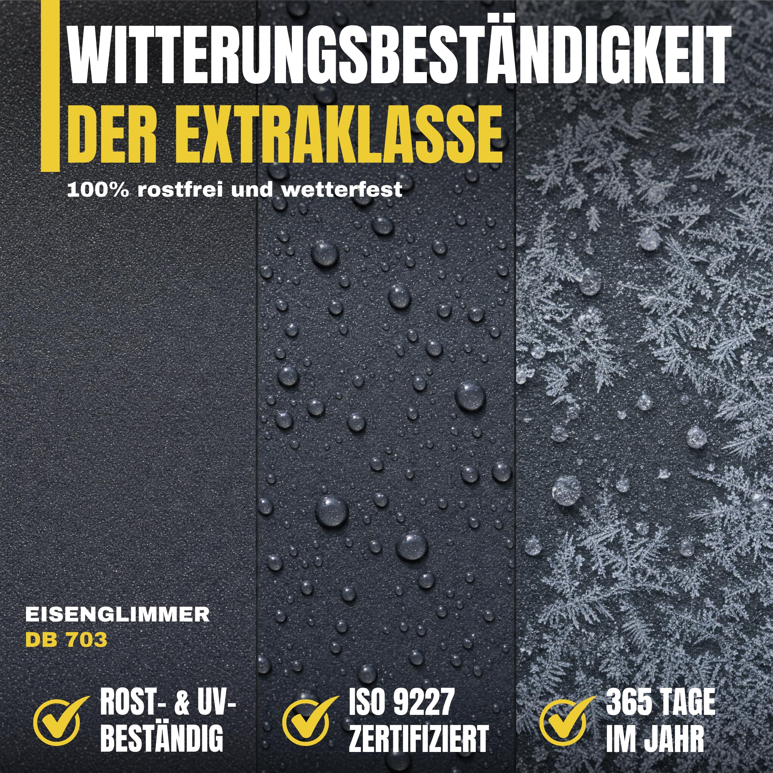 Mülltonnenbox 4er 240l & 120l Müllbox - 0,8 mm feuerverzinktes Metall - Eisenglimmer DB 703 Premiumfarbe Mülltonnenboxen - abschließbare wetterfest Mülltonnenverkleidung