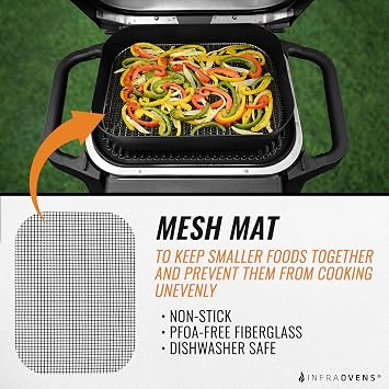 Accessories for Woodfire Outdoor Grill Pro XL, Pro Connect XL, OG800 OG900, Reusable Mats Non-Stick Grill Liners for Wood Fire Electric Air Fryer and Smoker 7-in-1 BBQ, Dishwasher Safe by INFRAOVENS