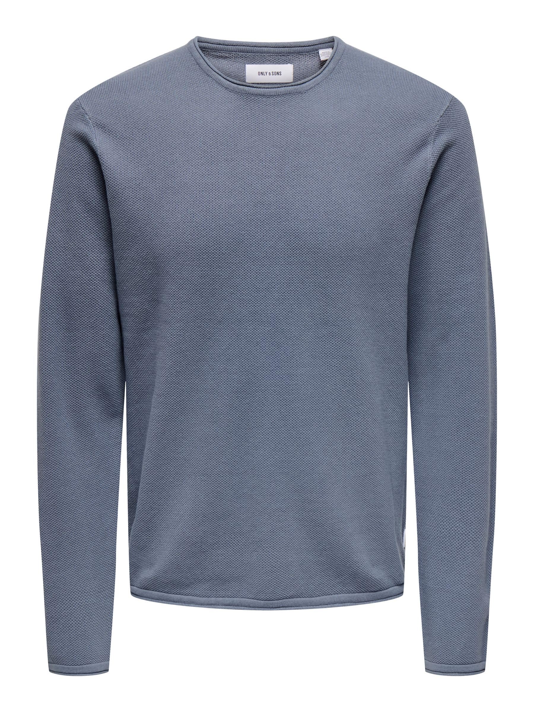 ONLY & SONS Men's Knitted Jumper, Flint Stone, M