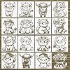 Keluna Highland Cow Stencils for Painting - 15 Pcs Animal Wood Burning Stencils, Farmhouse Cow Print Stencils for Crafts Reusable, Template for Painting on Canvas Wall Furniture Craft