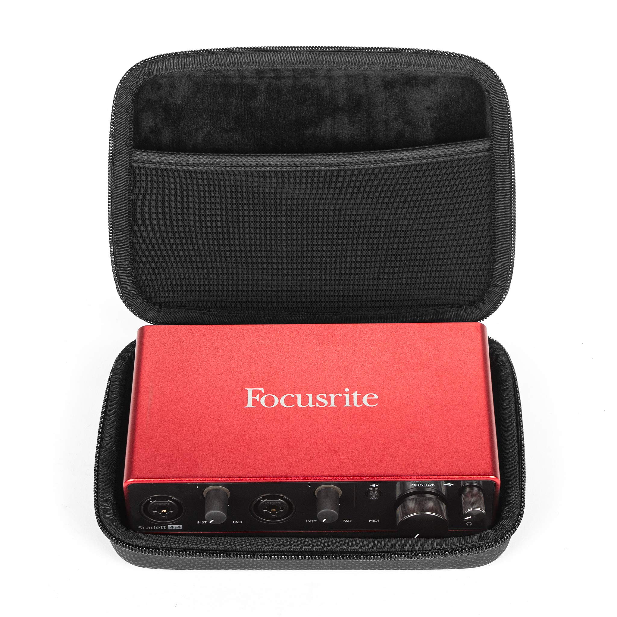 Analog Cases GLIDE Case per Focusrite Scarlett 4i4 / Universal Audio Arrow & interfacce audio comparabili (custodia per il trasporto in resistente EVA/nylon stampato, manico in gomma robusta), Nero