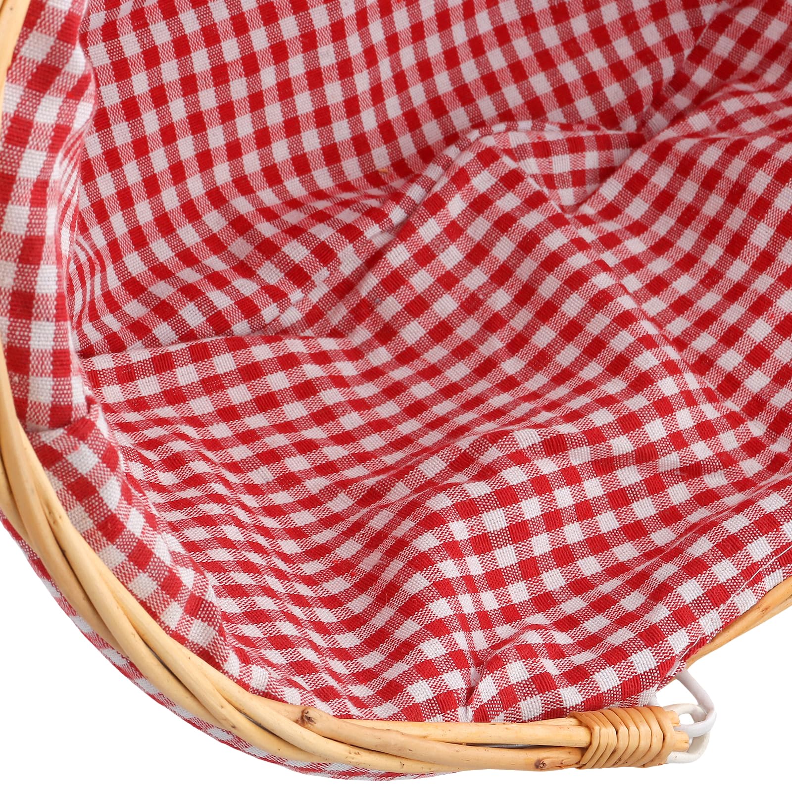 37 x 28 x 17 cm - Fabriqué à la main - En osier - Avec anse - Panier de pique-nique avec doublure - Pour pique-nique, camping