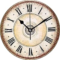 Vista 9 de Reloj de pared de madera rústica de 12 pulgadas, silencioso, sin tictac, funciona con pilas, para decoración del hogar, para sala de estar