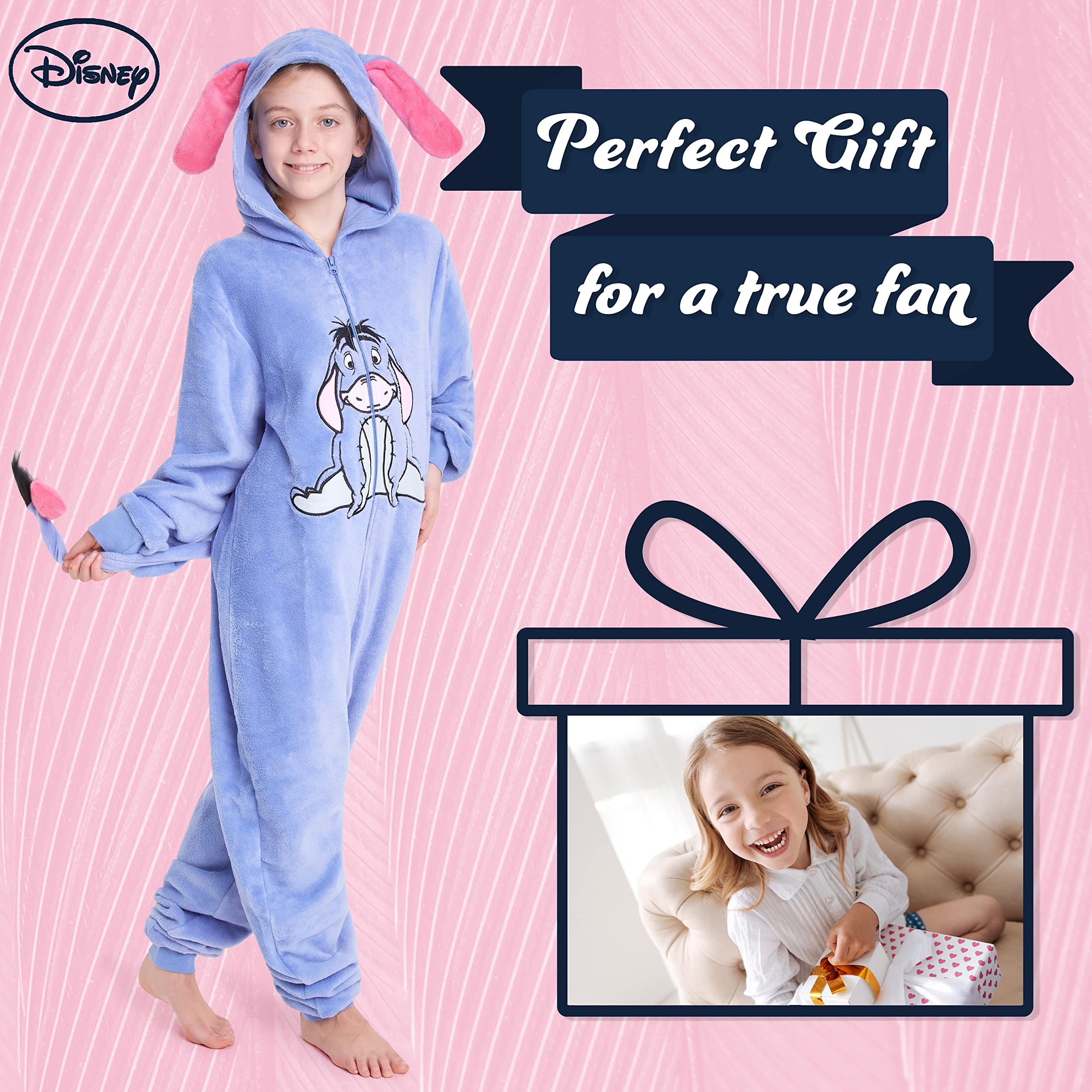 Disney Pigiama Intero Pile Bambina - Pigiama Stitch Angel Minnie Malefica 2-15 Anni - Gadget Stitch Idea Regalo Bambine