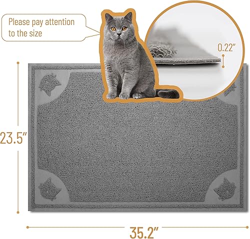 Miniatura 10 de Mr. Pen - Tapete grande de arena para gatos, 23 x 35 pulgadas, tapete marrón para caja de arena para gatos, tapete para atrapar arena para gatos,
