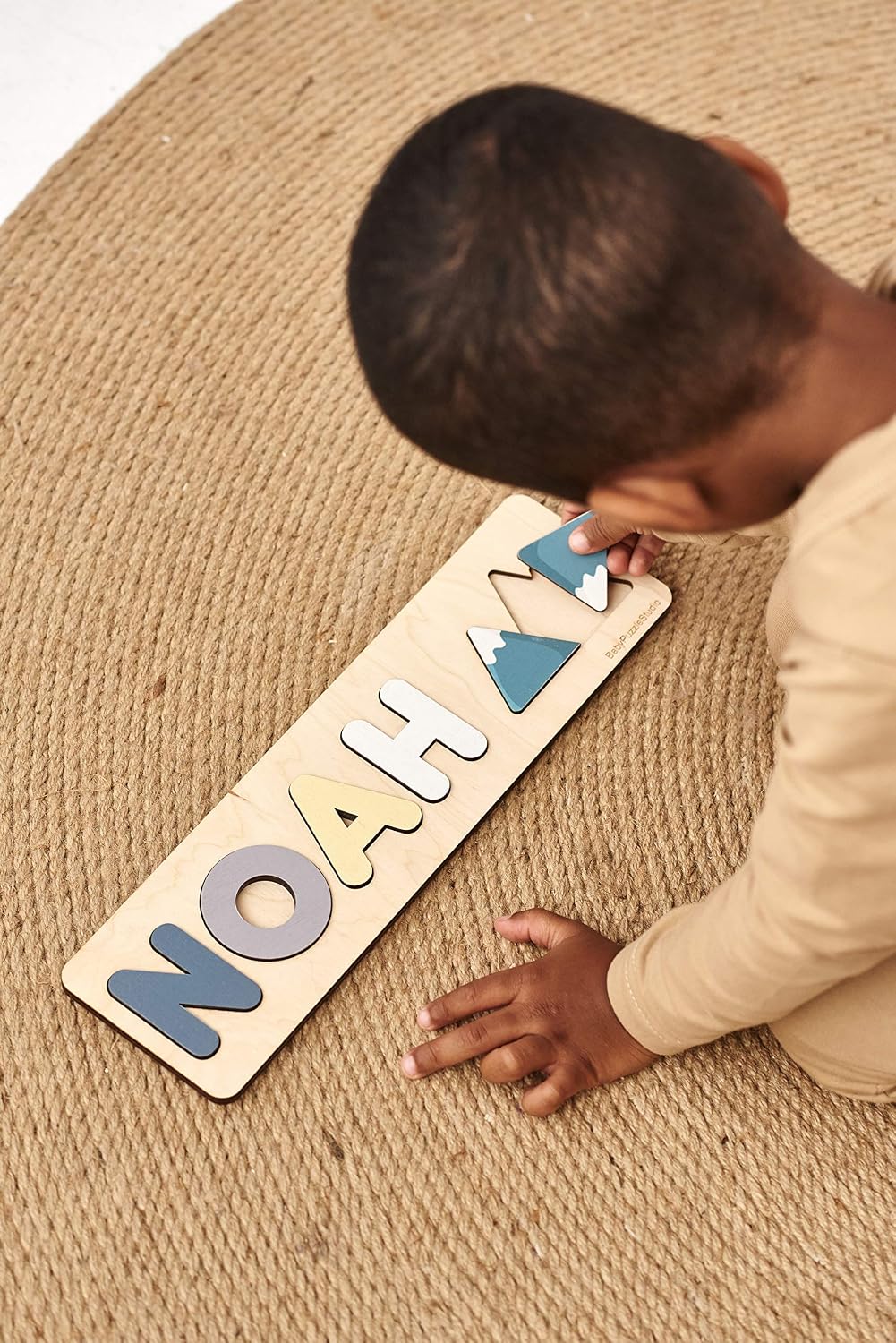 Personalized Name Puzzle With Pegs, New Baby Gift, Wooden Baby Toys, Baby Shower Christmas Gifts for Kids, Wood Name Puzzle, First Birthday Present image 3