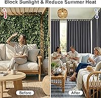 Vista 2 de RYB HOME Cortinas para exteriores para patio – 2 paneles cortinas para exteriores desmontables con parte superior adhesiva, impermeables, opacas