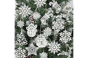 42-Piece Christmas Snowflake Ornaments for Sparkling Festivities