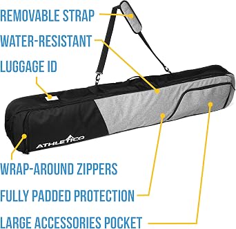 Athletico Peak Snowboard Bag - Padded Snowboard Travel Bag for Air Travel Carries Snow Board Gear Including Snowboarding Boots, Goggles, Etc for Flying