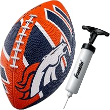 Franklin Sports NFL Team Footballs - Rubber Youth Mini Balls for All Teams - Kids 8.5" Football + Air Pump Sets - Official NFL Licensed