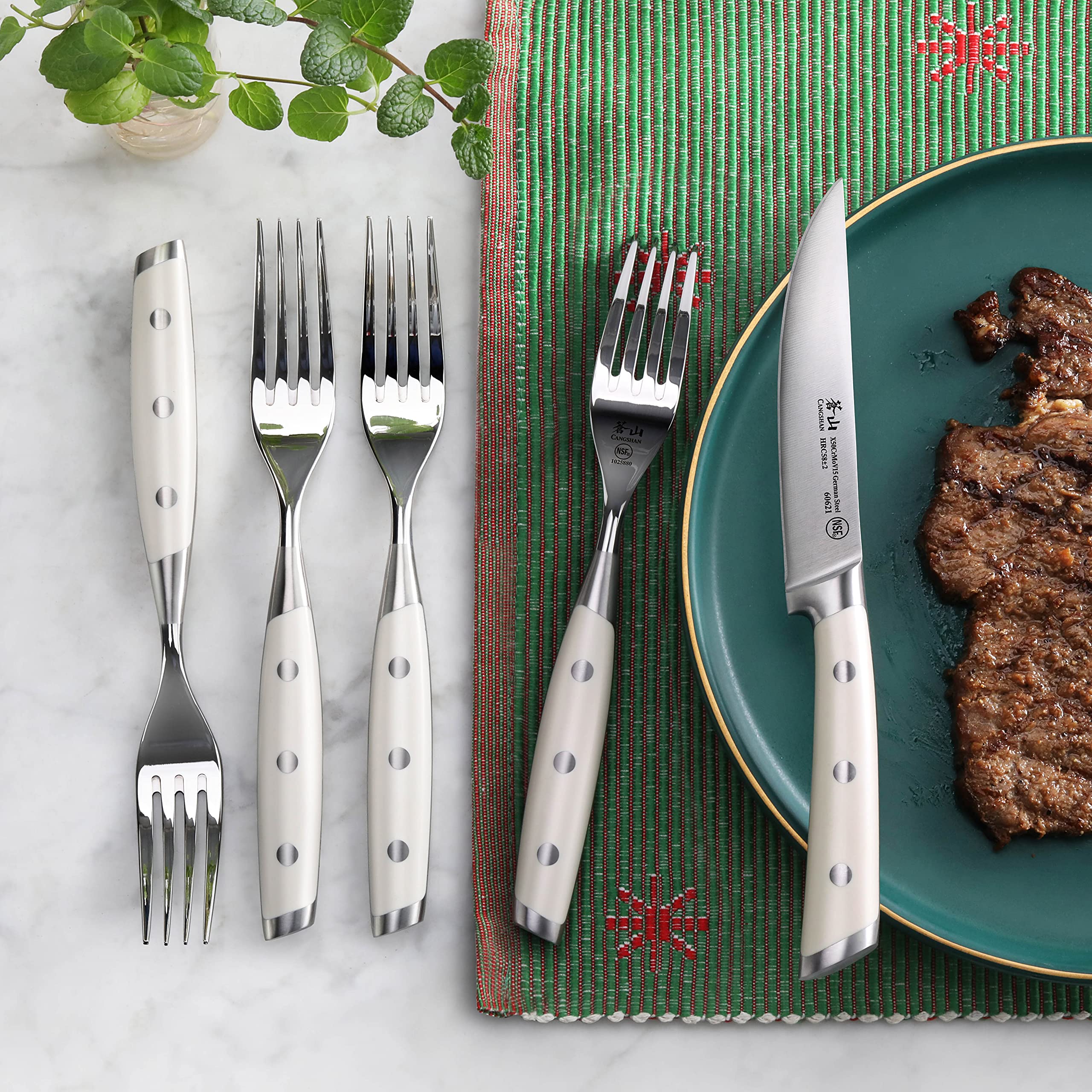 Cangshan S1 Series S/S 18/10 Forged 4-Piece Steak Fork Set — Amazon image 2