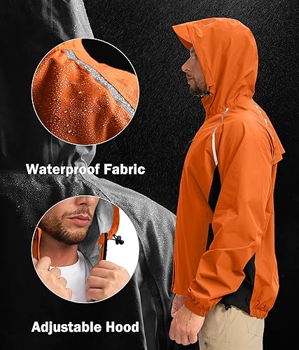 Miniatura 2 de Chaqueta impermeable para hombre, para ciclismo, correr, ligera, plegable, cortavientos, con capucha, equipo de golf, senderismo, impermeable