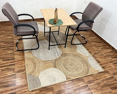 Miniatura 5 de ARTS OF JAIPUR Collection - Alfombra de pasillo de 3 x 10 pies, alfombra de yute festoneada, alfombra de yute natural, alfombra de pasillo de